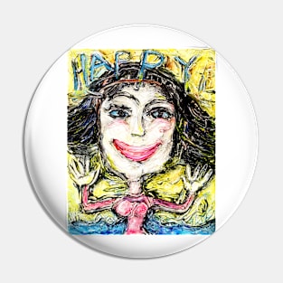 Happy Cheery Smiling Girl Pin