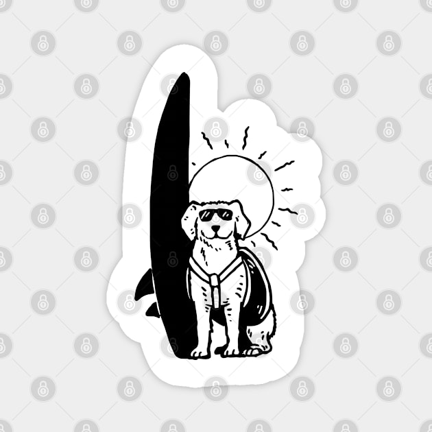 Surf dog Magnet by ShirtyLife