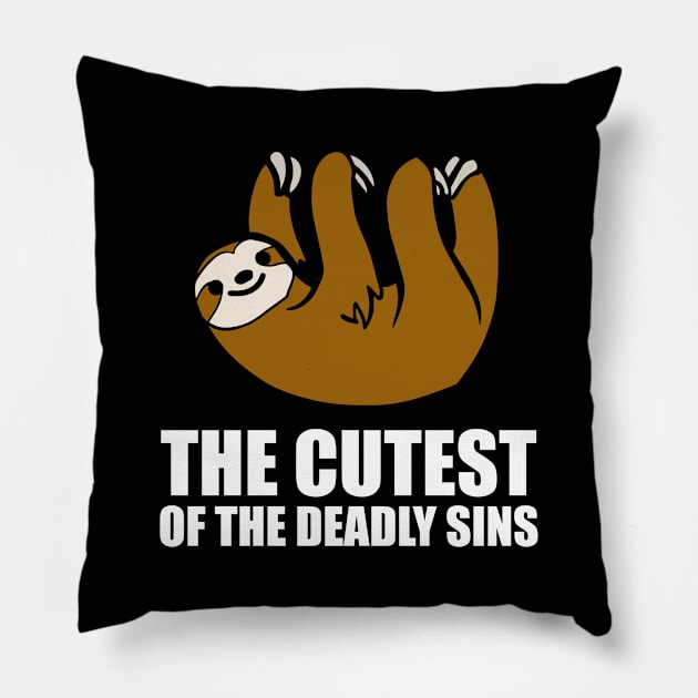 The Cutest of the Deadly Sins - Sloth Pillow by Brad T