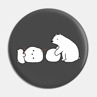 Polar Bear and Snowman Pin