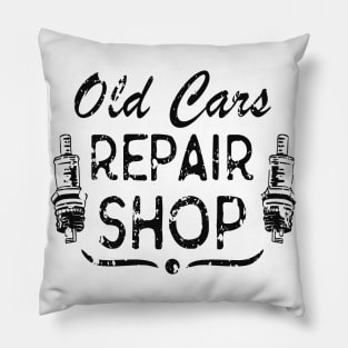 Car Mechanic Spark Plug Workshop Vintage Pillow