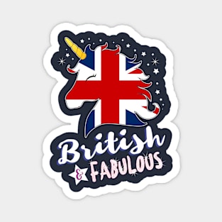 British & Fabulous Unicorn Magnet