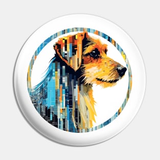 Dog Pet World Animal Lover Furry Friend Abstract Pin