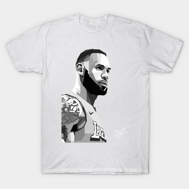 LeBron James Black White - Lebron James - T-Shirt