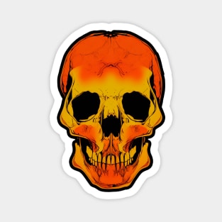 Spooky Abstract Skull Nº1 - Orange Magnet