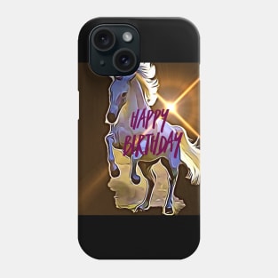 Happy Birthday (Horse Light Ray) Phone Case