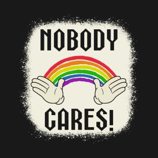 Nobody Cares Rainbow Bleached T-Shirt
