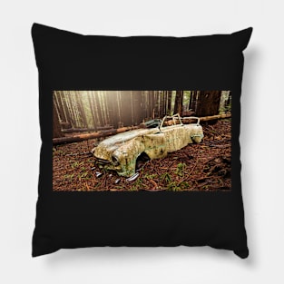 Abandoned Car in the Forest Pillow