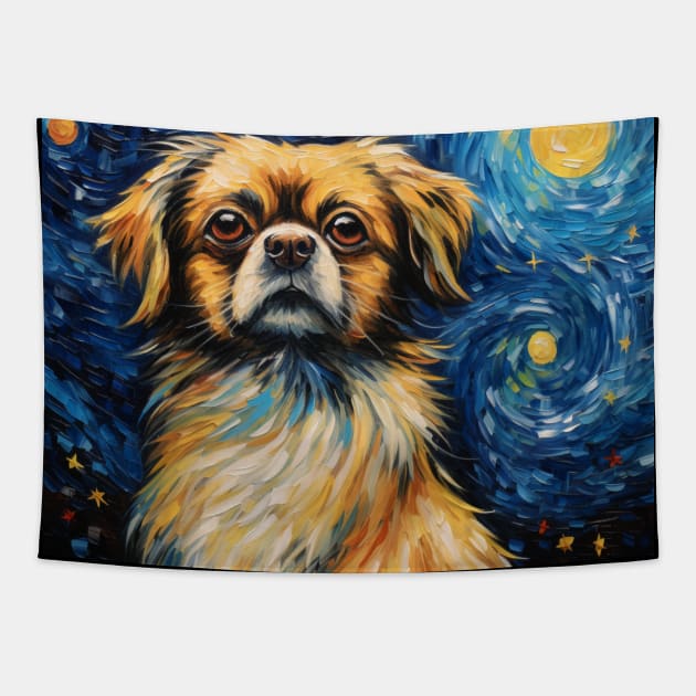 Tibetan Spaniel painting Tapestry by NatashaCuteShop