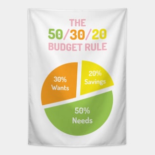 The 50/30/20 Budget Rule | Green Orange Yellow Pink | White Tapestry