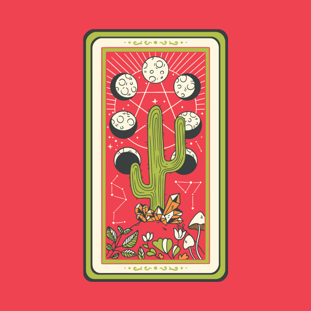 Mystical Desert Cactus Tarot Card by SLAG_Creative