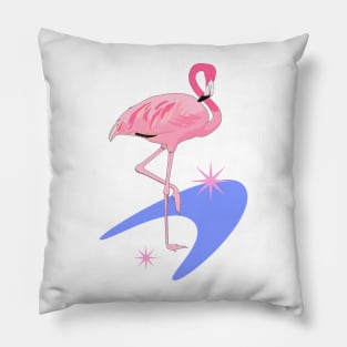 Flamingo MCM Retro Shapes Midcentury Modern Pillow