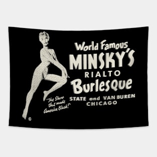 Vintage Minsky's World Famous Burlesque Chicago Tapestry