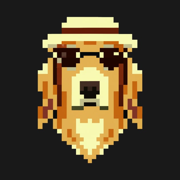 Golden Retriever Pixel Art Dog Lover Puppy Retro by BetterManufaktur