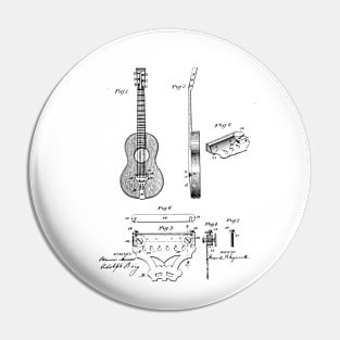 Adjustable Tail Piece for Guitars Vintage Patent Hand Drawing Pin