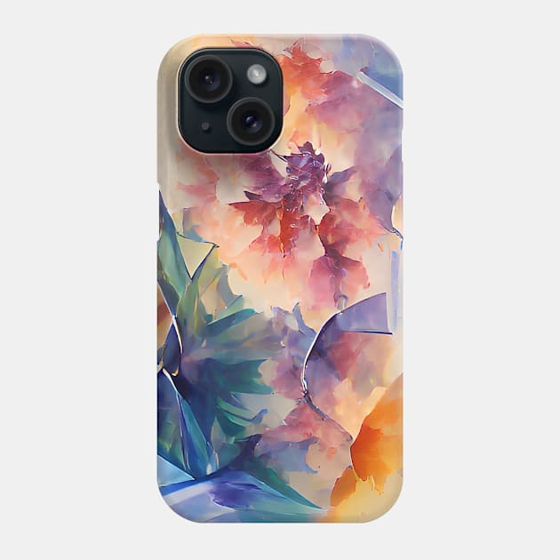 Abstract mountain vibrant colors oil Phone Case by ErisArt