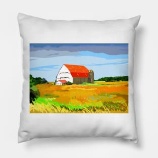 Red barn Pillow