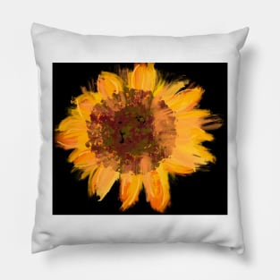 Sunflower in the Dark Pillow