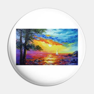 Sailboat at sunset Pin