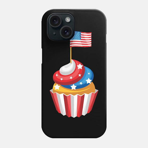 4th Of July Cupcake America Flag Holiday Party Phone Case by ChristianCrecenzio