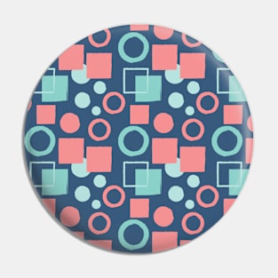 Pink and Blue Squares and Circles Seamless Pattern 013#002 Pin