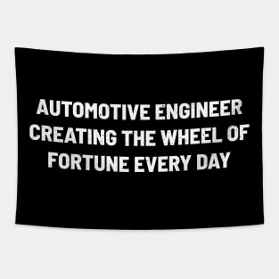 Automotive Engineer Creating the Wheel of Fortune Every Day Tapestry