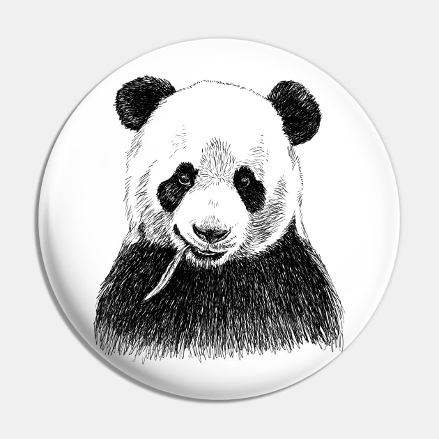 Panda Head Print Pin by rachelsfinelines