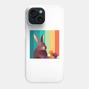 Easter, Chocolate Bunny Rabbit with Jelly Beans, Retro Phone Case