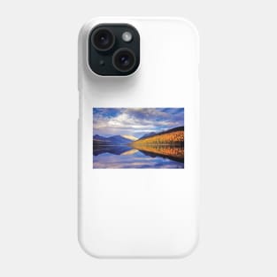 Cloudy Autumn Landscape And Its Reflection Kintla Lake Glacier National Park Phone Case