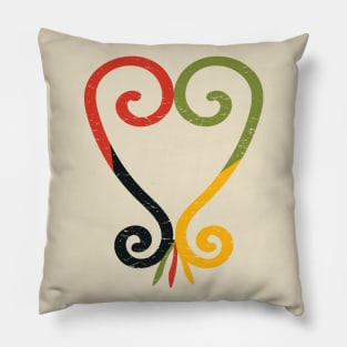 Sankofa Heart made in Pan African colors Pillow