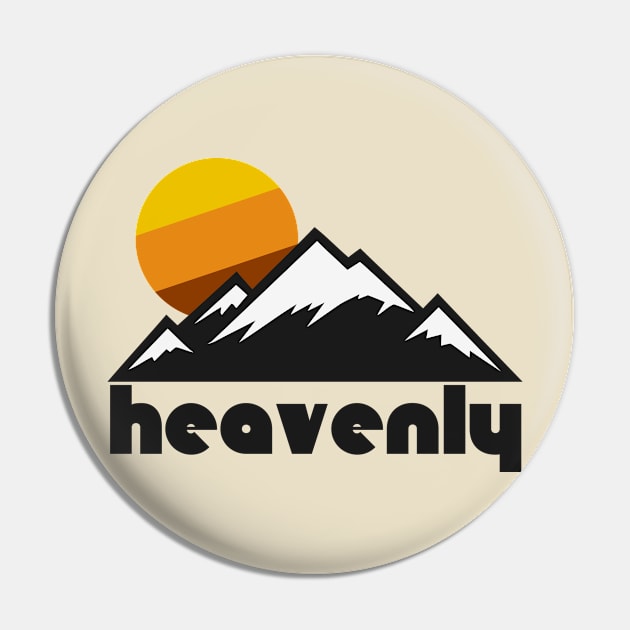 Retro Heavenly ))(( Tourist Souvenir Travel Skiing California Design Pin by darklordpug