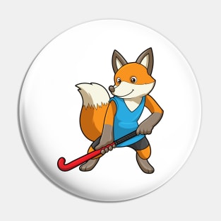 Fox at Hockey with Hockey bat Pin