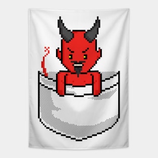 Pixel Pocket Devil Tapestry