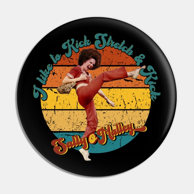 Sally OMalley -Retro Sunset Funny Quote Pin by ARTSYVIBES111