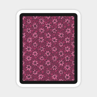Batik Florals in blackberry Tones Magnet