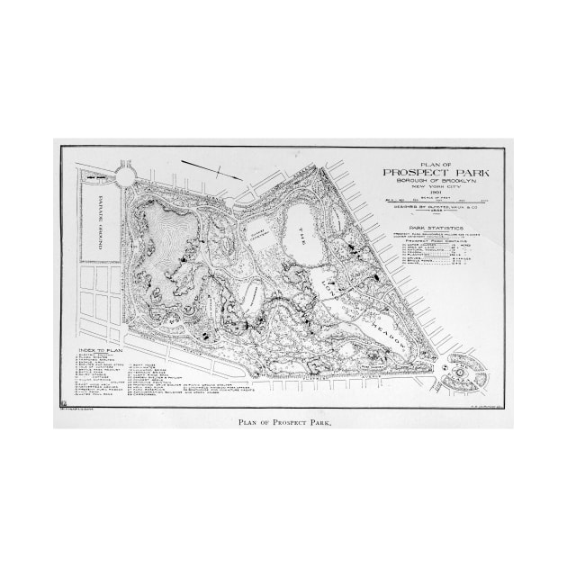 Vintage Map of Prospect Park (1901) by Bravuramedia