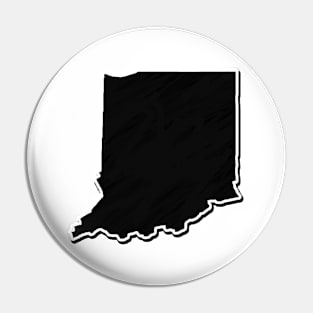 Black Indiana Outline Pin