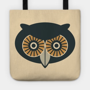 THERE BE OWLS Big Staring Owl Forest Bird Black Brown Eyes Gray Beak - UnBlink Studio by Jackie Tahara Tote