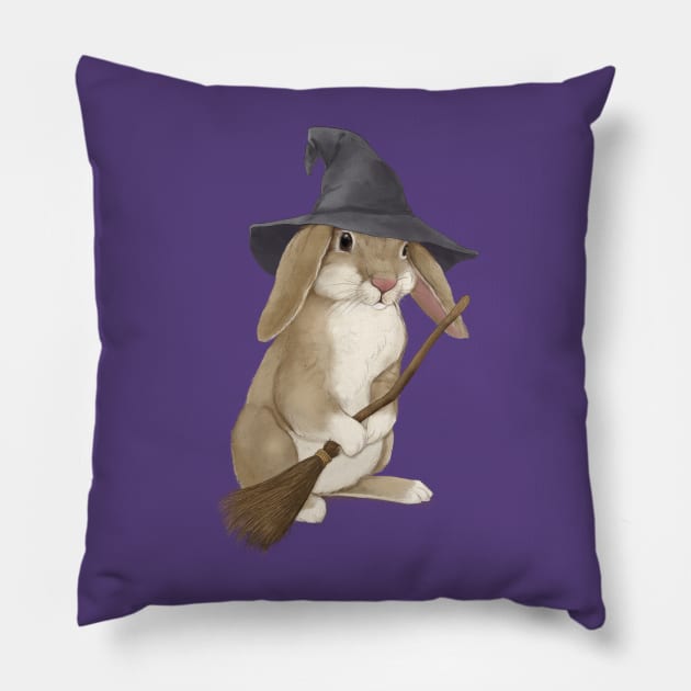 Hoppy Halloween Witch Bunny Pillow by LauraGraves