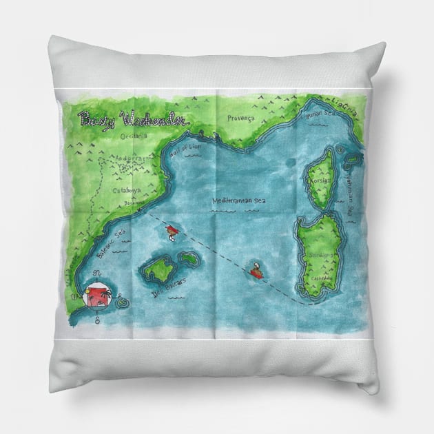 Boaty Weekender Pillow by PendersleighAndSonsCartography