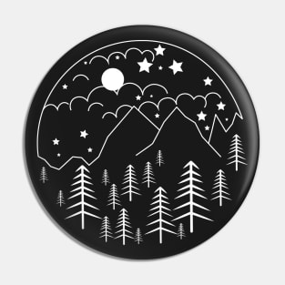 Simple and clean night line art Pin