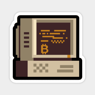 Bitcoin Old School Computer Magnet