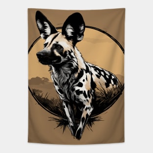 African Wild Dog Tapestry