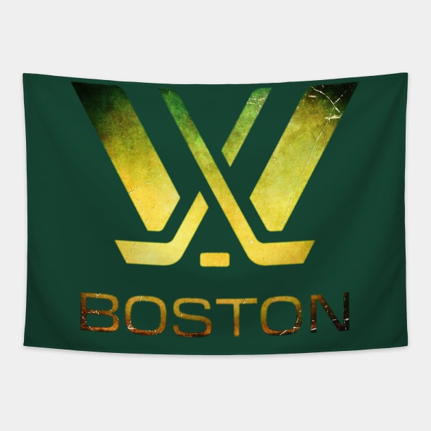 PWHL - Boston Distressed Tapestry by INLE Designs