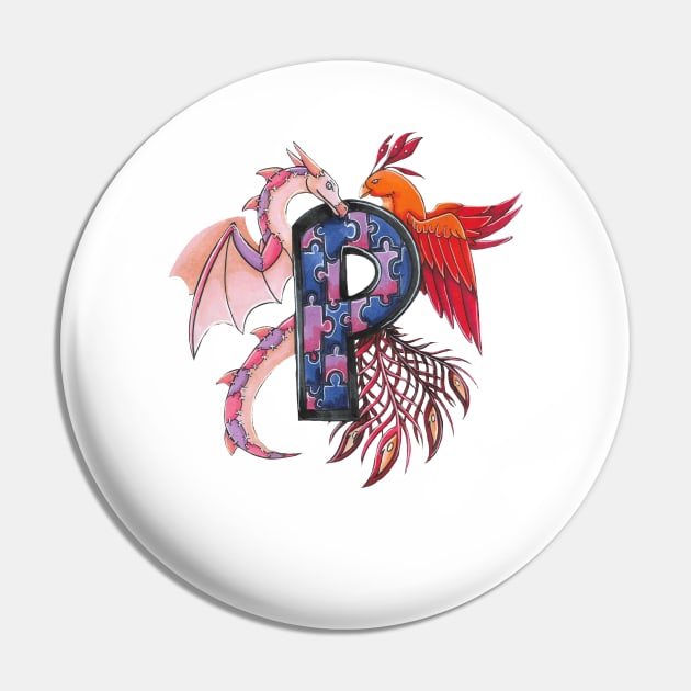 Phoenix and patchy dragon Pin by BeksSketches