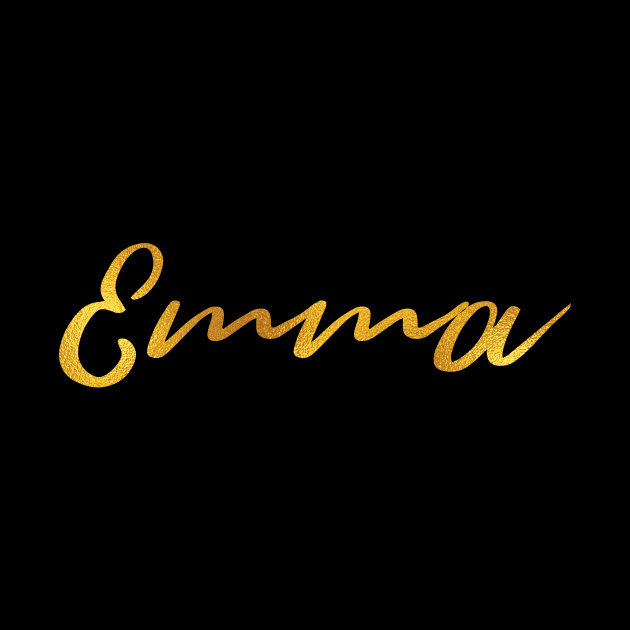 Emma Name Hand Lettering in Faux Gold Letters by Pixel On Fire