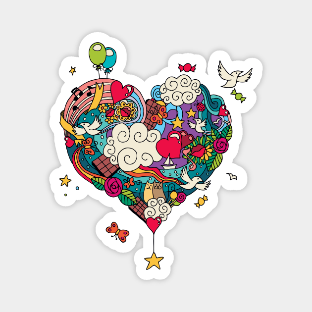 Love Doodle Magnet by Malchev