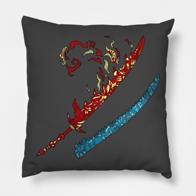 Long Sword Monster Hunter Pillow by paintchips