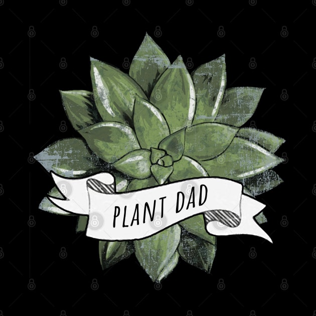 Succulent plant Dad watercolor green by Collagedream