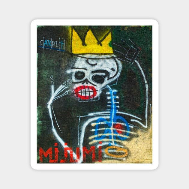 SKULL WITH CROWN Magnet by Basquiat